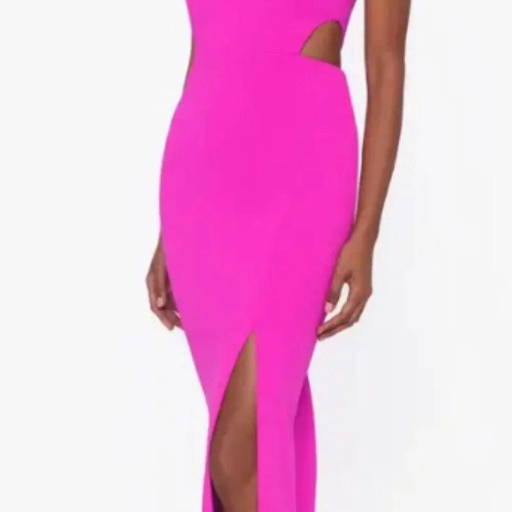 XScape Cutout Slit Maxi Gown Fuschia Size 10 NWT - Picture 2 of 7